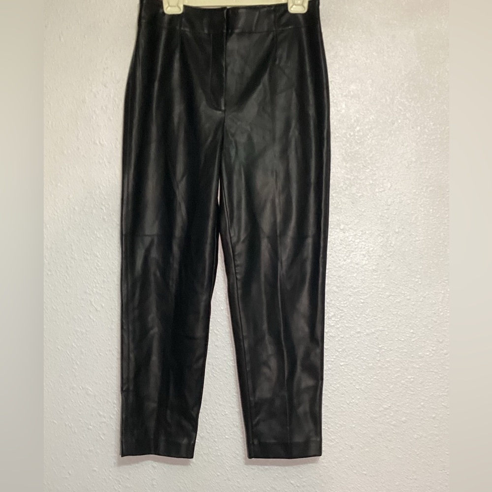 Ann Taylor Black imitation leather Dress Pants size 6
